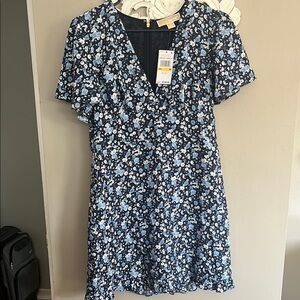 Never worn Michael Kors blue floral dress